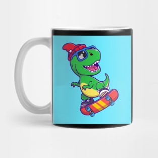cute_dinosaur_playing_skateboard_vector_illustration Mug